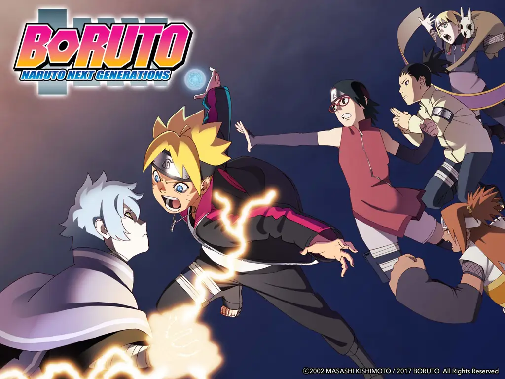 Adegan aksi Boruto dan kawan-kawan