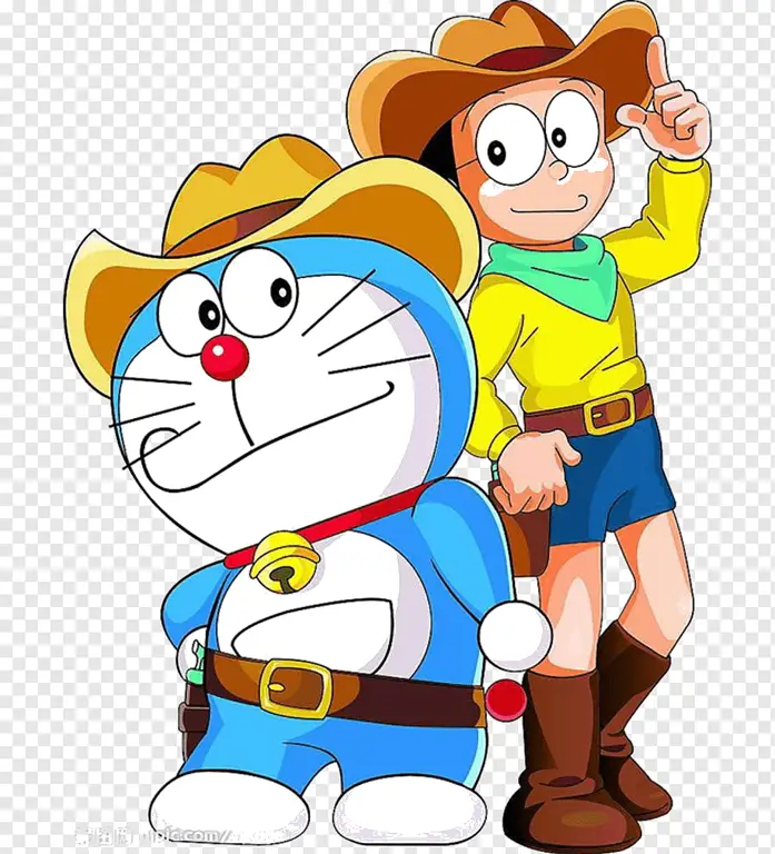 Nobita dan Doraemon bermain