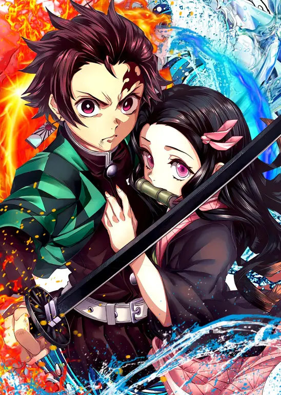 Tanjiro dan Nezuko dalam anime Demon Slayer