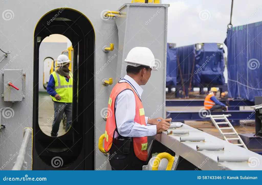 Petugas Bea Cukai sedang bekerja di pelabuhan