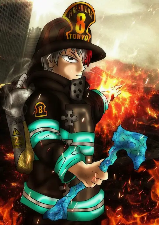Petugas Pemadam Kebakaran Beraksi Ilustrasi anime petugas pemadam kebakaran sedang beraksi