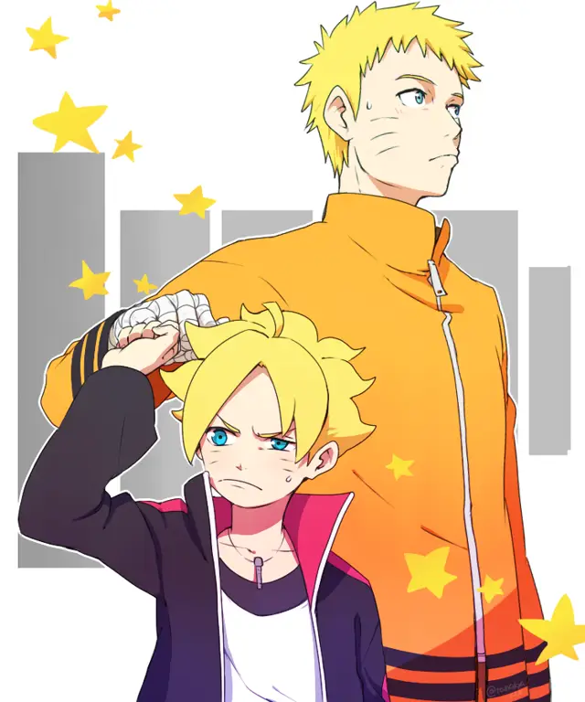 Naruto dan Boruto berdampingan