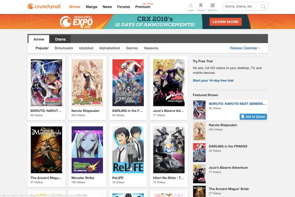 Streaming anime secara online