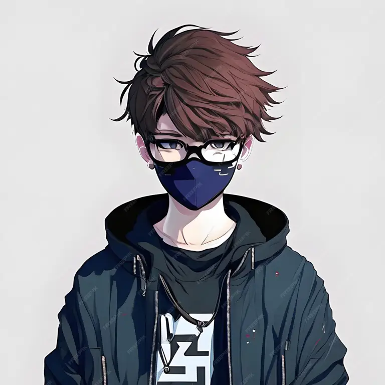 Gambar yang menunjukkan berbagai pilihan kustomisasi avatar anime laki-laki.