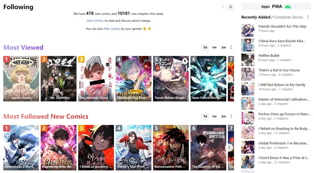 Gambar berbagai platform online yang menyediakan manga