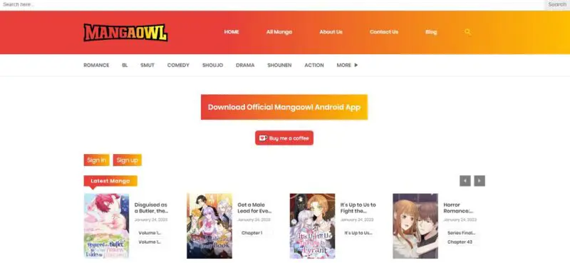 Contoh platform baca manga online