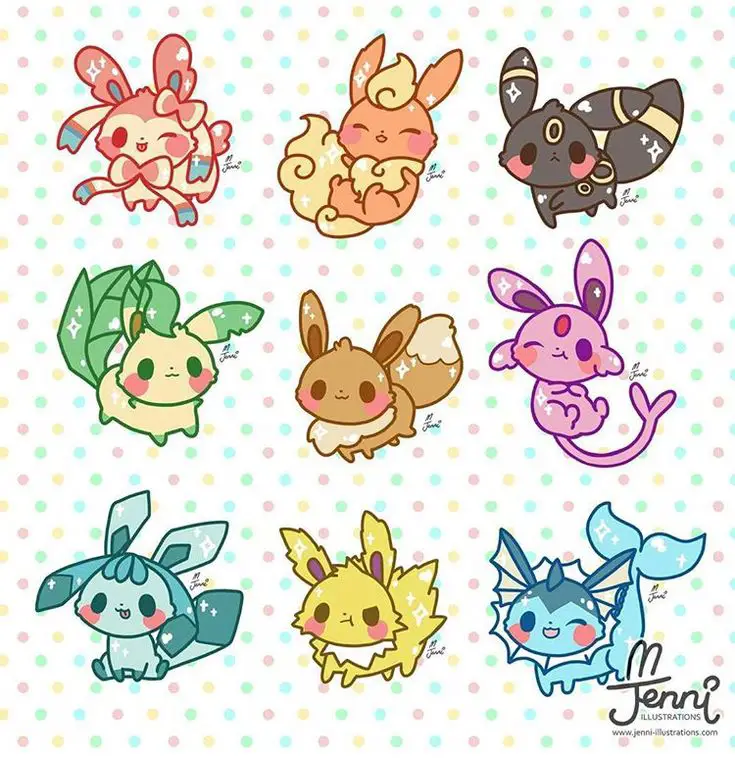 Gambar-gambar Pokemon versi chibi yang lucu dan menggemaskan.