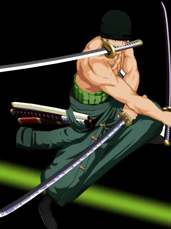 Gambar Zoro Berpose Bertarung