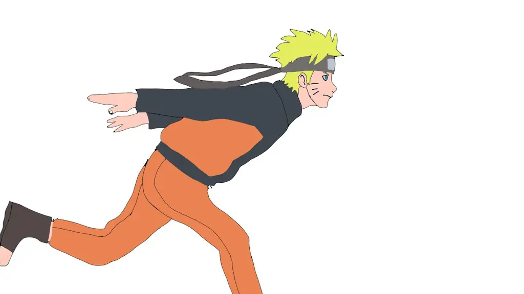 Gambar Naruto berlari dengan gaya khasnya