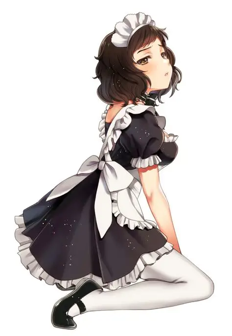 Gambar anime maid dengan pose yang menggoda