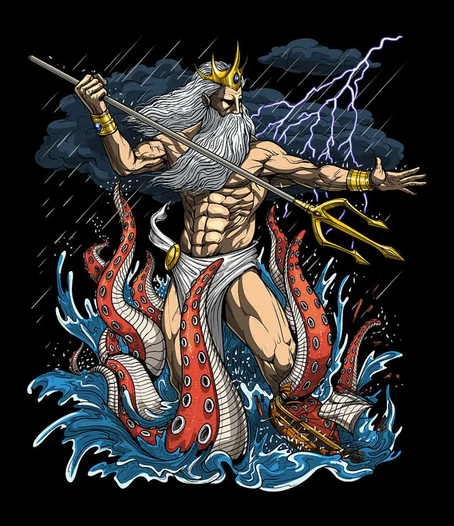 Gambar-gambar yang menggambarkan Poseidon dalam mitologi Yunani kuno