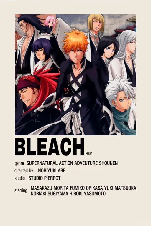 Poster anime Bleach dengan gambar Ichigo Kurosaki