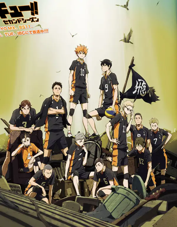 Poster anime Haikyuu!! dengan desain yang menarik