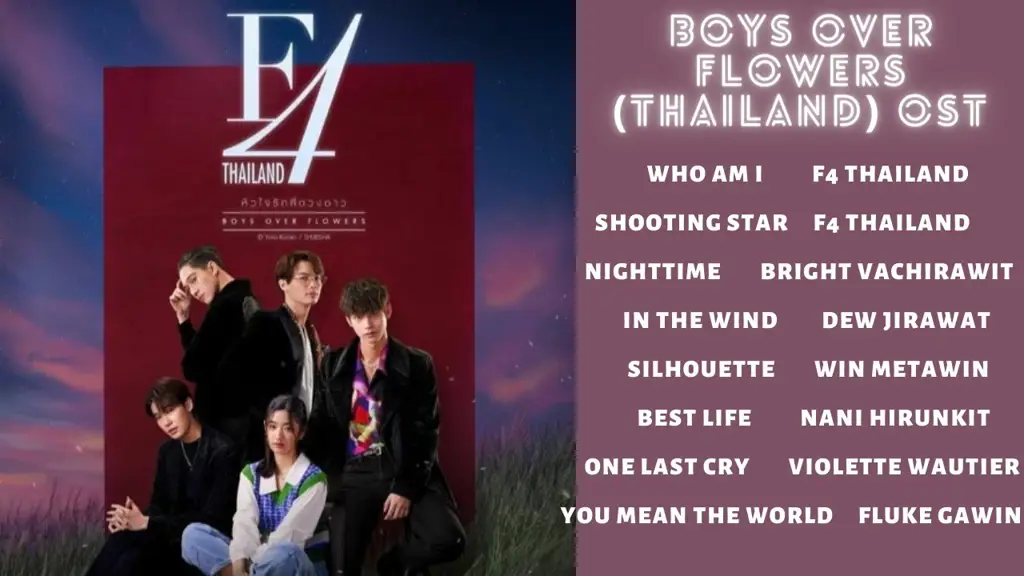 Poster BTTH yang menampilkan para pemain utama Poster drama Boys Over Flowers Thailand