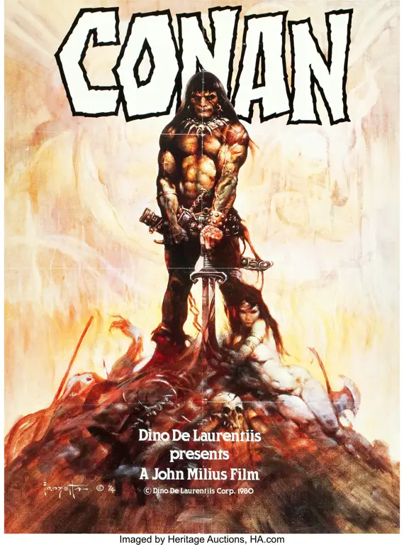 Poster film Conan the Barbarian dengan subtitle Indonesia