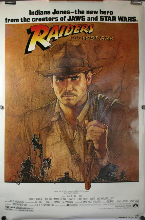 Poster film Indiana Jones dan pencarian Ark of the Covenant