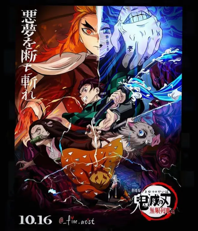 Poster film Kimetsu no Yaiba: Mugen Train