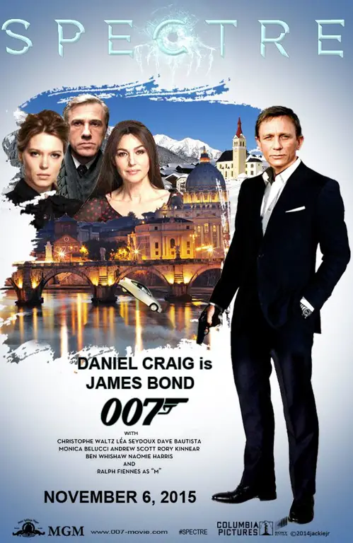 Poster film Spectre dengan James Bond