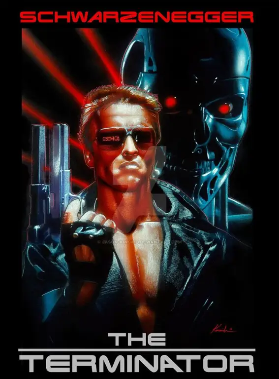 Poster film Terminator dengan subtitle Indonesia