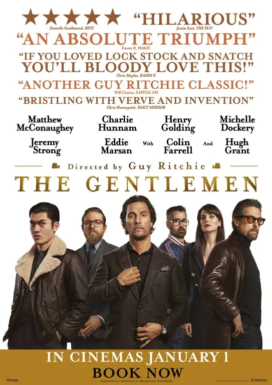 Poster film The Gentlemen yang menampilkan para pemain utamanya Poster film The Gentlemen