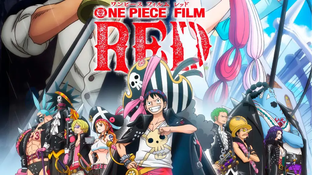 Poster Film One Piece Red yang menampilkan Uta dan Luffy