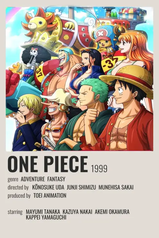 Poster anime One Piece desain minimalis