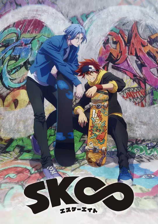 Gambar promosi anime SK8 the Infinity yang menampilkan para karakter utama