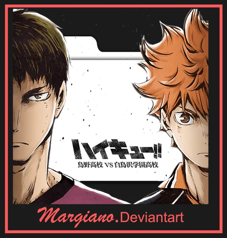 Gambar kunci dari Haikyuu!! season 3 yang menampilkan karakter utama