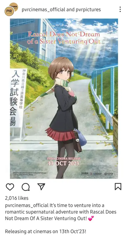 Poster film Seishun Buta Yarou