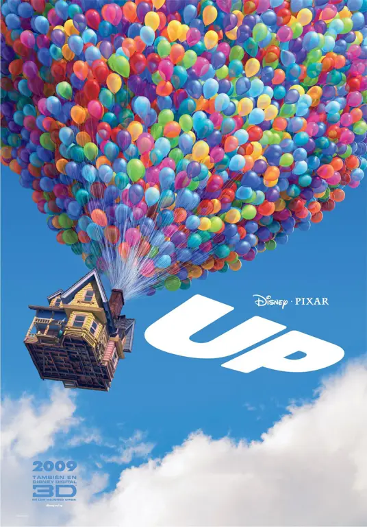 Poster film UP dengan karakter Carl dan Russell