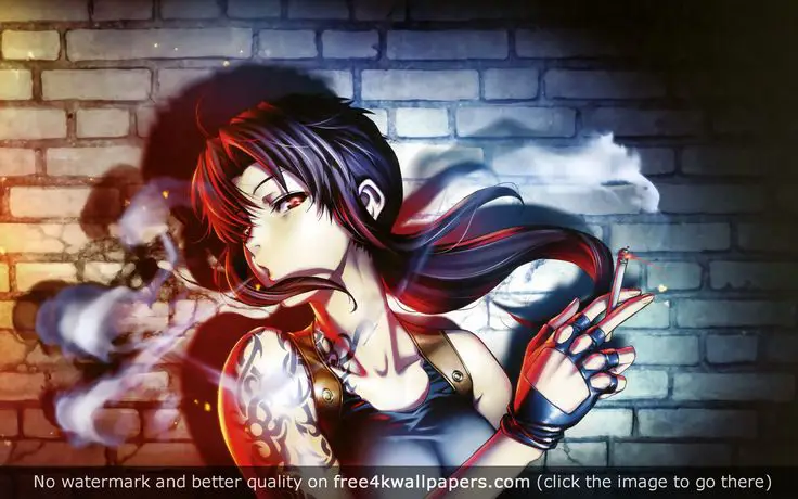 Poster anime Black Lagoon dengan karakter Revy