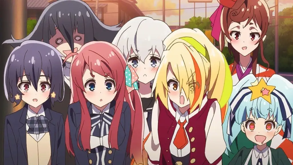 Poster anime Zombieland Saga dengan visual yang menarik.