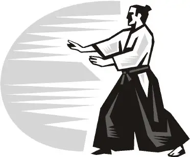 Gambar postur tubuh ideal dalam Aikido yang mencerminkan Katen Kyokotsu