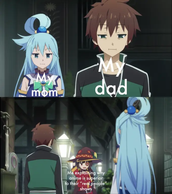 Potongan gambar adegan lucu Konosuba