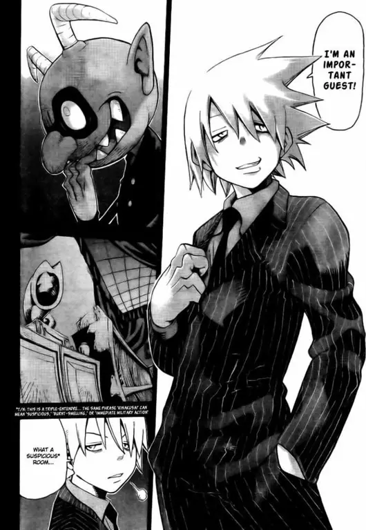 Panel-panel manga Soul Eater yang menampilkan berbagai adegan