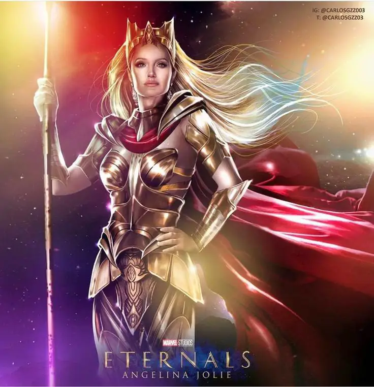 Angelina Jolie sebagai Thena dalam film The Eternals