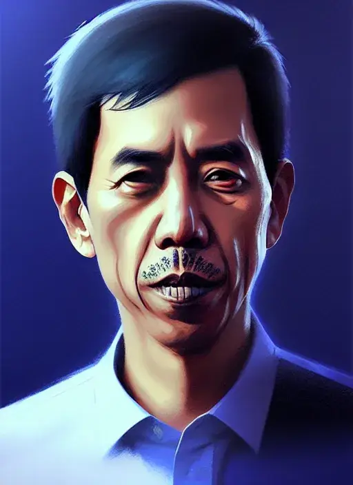 Potret Presiden Jokowi dengan gaya anime