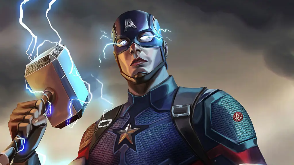 Potret Captain America bergaya anime