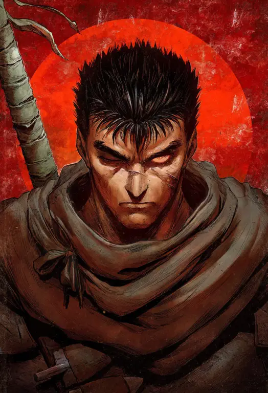 Ilustrasi Guts, karakter utama Berserk