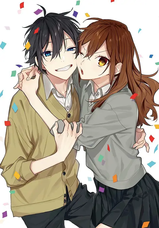 Adegan anime Horimiya yang menunjukkan interaksi antara Hori dan Miyamura