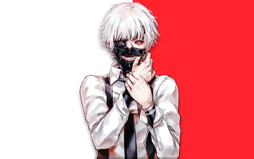 Potret Kaneki Ken, tokoh utama dalam anime Tokyo Ghoul Karakter utama Kaneki Ken dari Tokyo Ghoul
