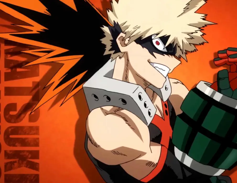 Potret Katsuki Bakugo dalam episode 7 Gambar Katsuki Bakugo dari My Hero Academia