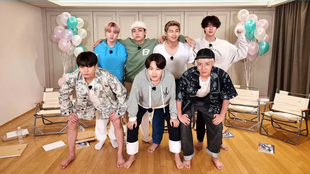 Foto grup BTS saat syuting Run BTS