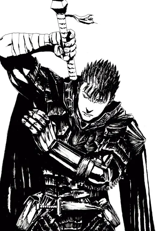 Ilustrasi karakter Guts dari manga Berserk