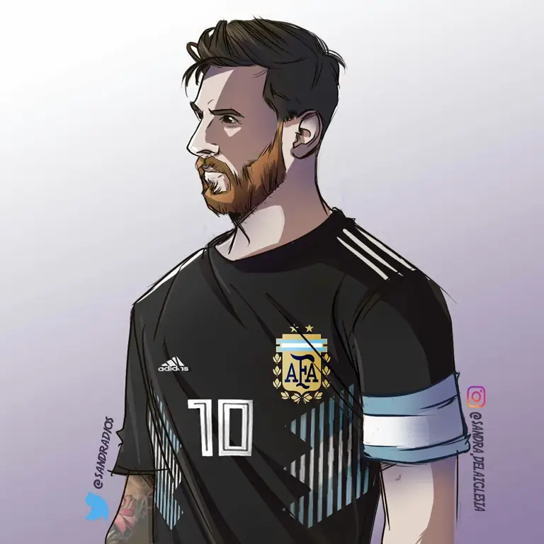 Potret wajah Anime Messi