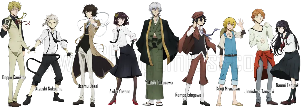 Karakter-karakter utama dalam anime Bungo Stray Dogs