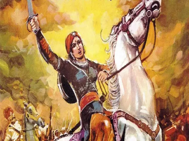 Gambar Rani Lakshmibai dalam drama Maken Ki