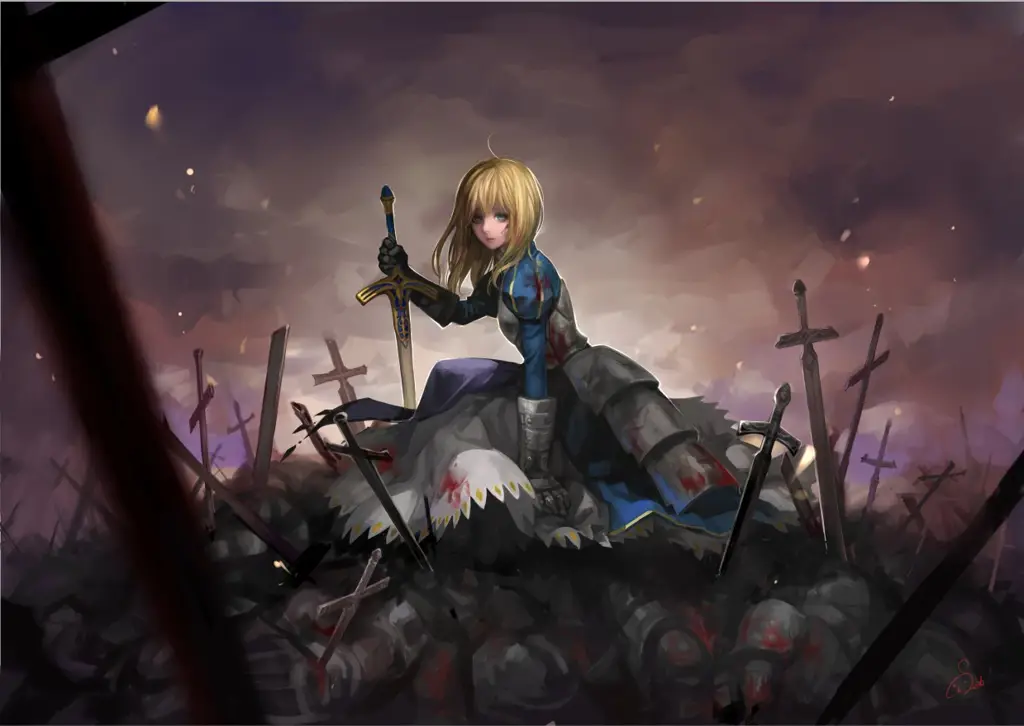 Gambar Saber dalam Fate Stay Night