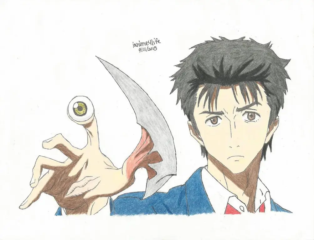 Gambar Shinichi Izumi, tokoh utama Kiseijuu