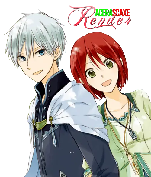 Shirayuki dan Zen, karakter utama dalam anime Akagami no Shirayukihime.